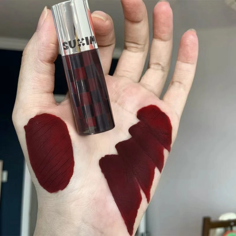 41% OFF Deep Red-Brown Liptint Liquid Lipstick Ultra Matte Velvet Long Lasting Women Beauty Red Nonstick Cup Waterproof Lip Gloss Nude Makeup