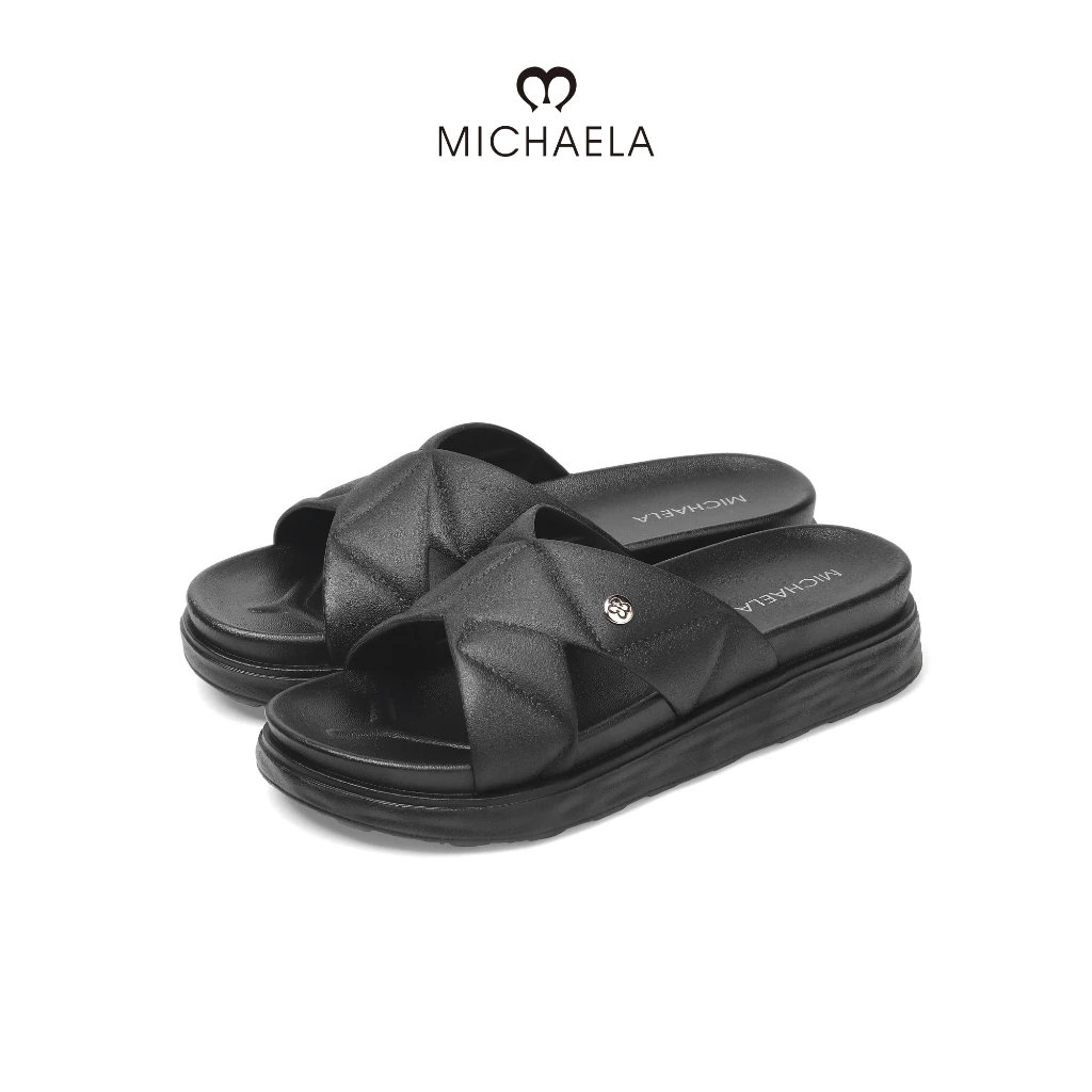 57% OFF MICHAELA Quilted Crossover Slides Comfy Lightweight Upgrade Anti-Slip Platform Sandals SH6529014 XD
