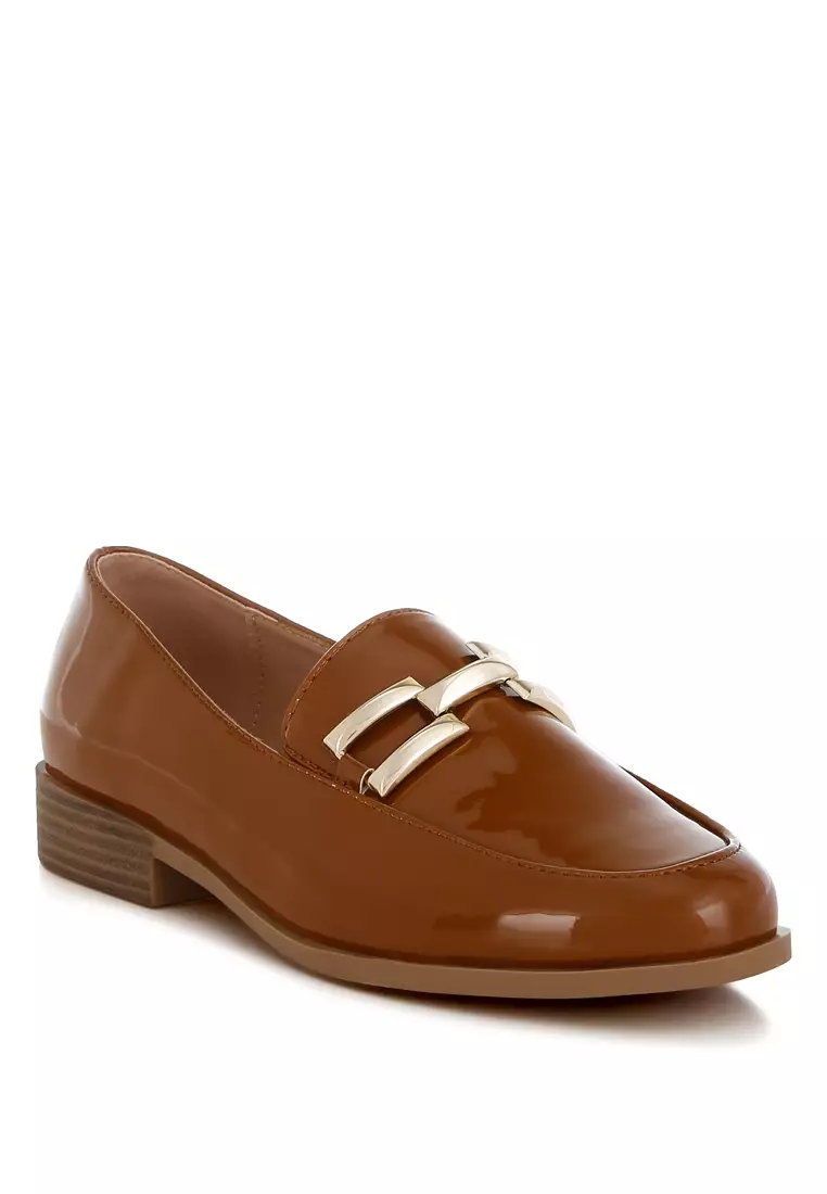 47% OFF London Rag Patent Faux Leather Loafers in Tan