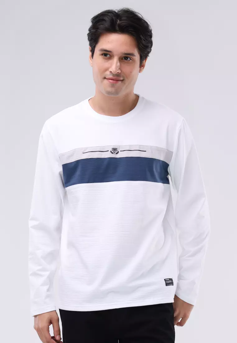 67% OFF Round Neck Streaky Long Sleeves
