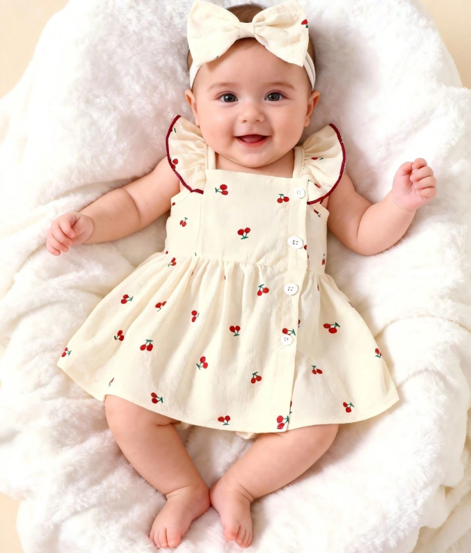 16% OFF SHEIN 2pcs Baby/Toddler Girls' Cute Watercolor Floral Print Flutter Sleeve Dress And Headband Set, Summer