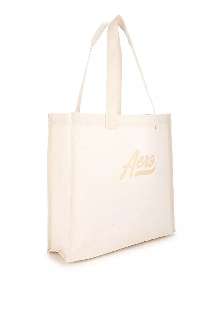 50% OFF Men's Script Logo Tote Bag Cream