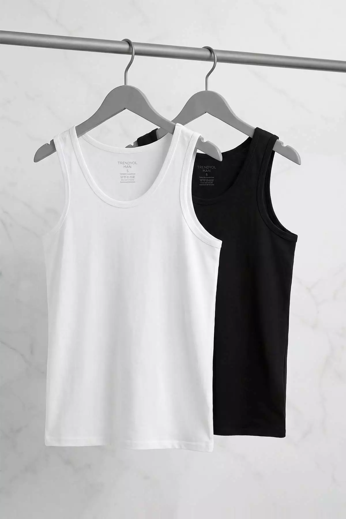 37% OFF Trendyol Black - White Basic 2-Pack Underwear Undershirt