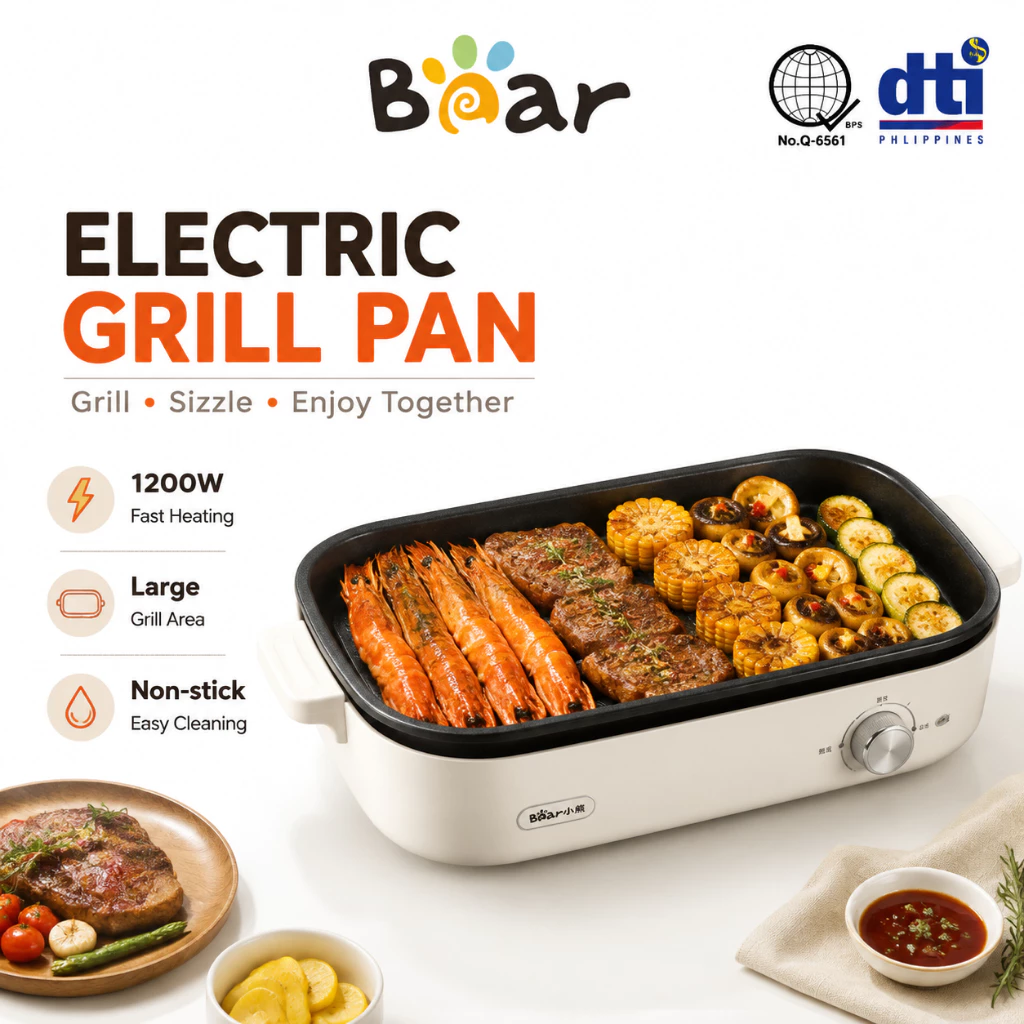 35% OFF Bear BBQ Grill Pan Electric Griller 1200W Samgyupsal Nonstick Frying Pan Smokeless Griddle Indoor Korean Hot Plate for Family Cooking