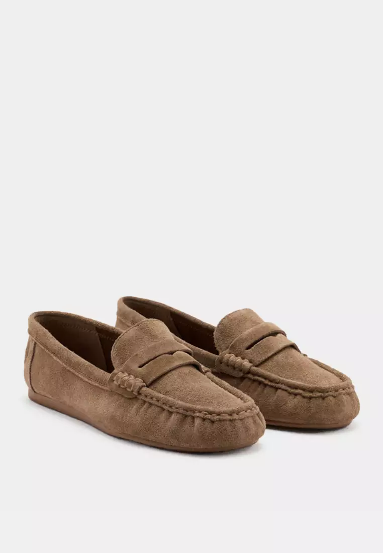 53% OFF Mango Suede Penny Loafers