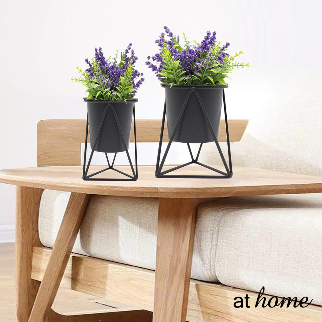 77% OFF AT HOME Decor Planter Grace Plant Pot Holder with Metal Stand Geometric Design