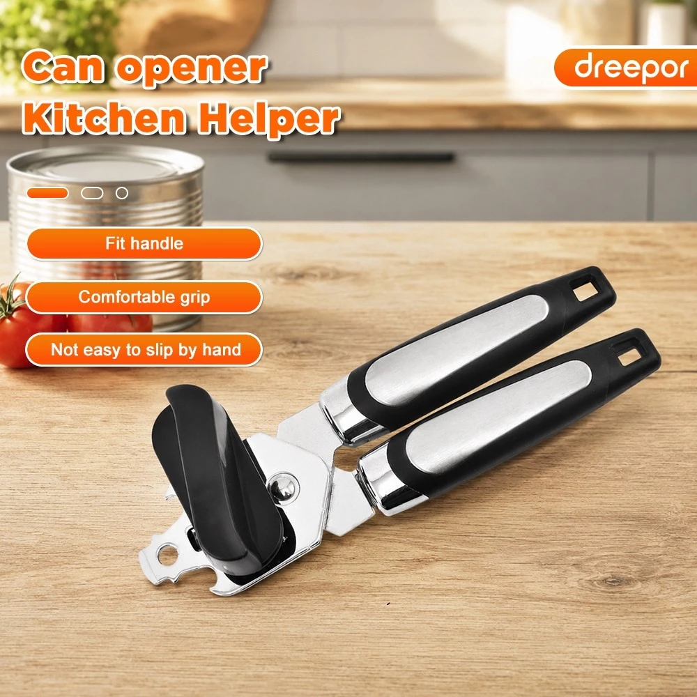 39% OFF Dreepor Manual Can and Bottle Opener Ergonomic Grip Kitchen Tool Easy Turn Smooth Cut