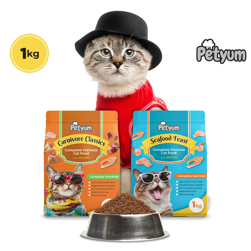 40% OFF PetYum Cat Dry Food Carnivore Classics / Seafood Feast 1kg Collection