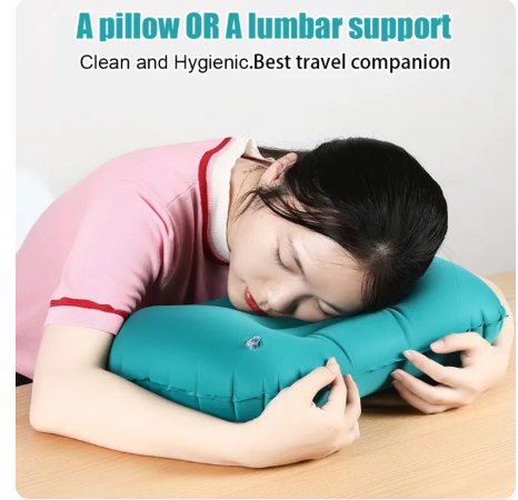 44% OFF Travel Pillow Inflatable Press Type Air Pillow Cushion Beach Camping Foldable Pillows