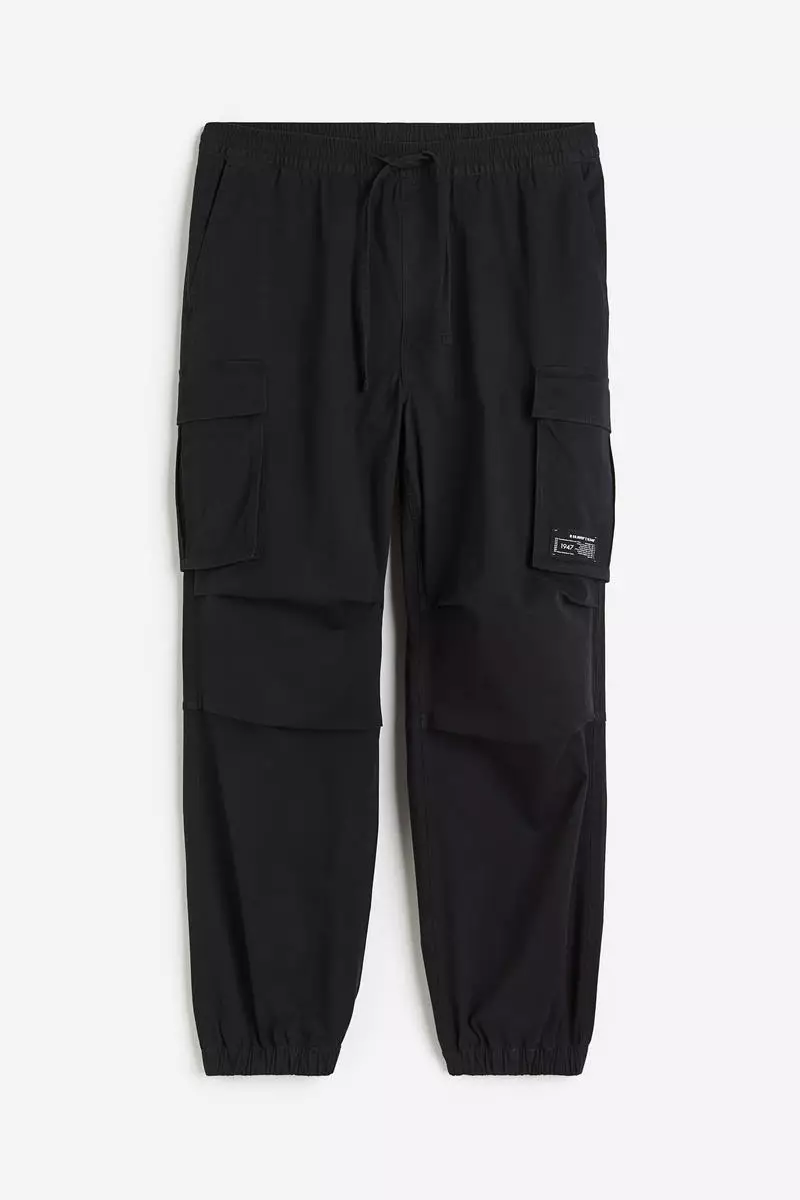 63% OFF Relaxed Fit Cotton cargo joggers