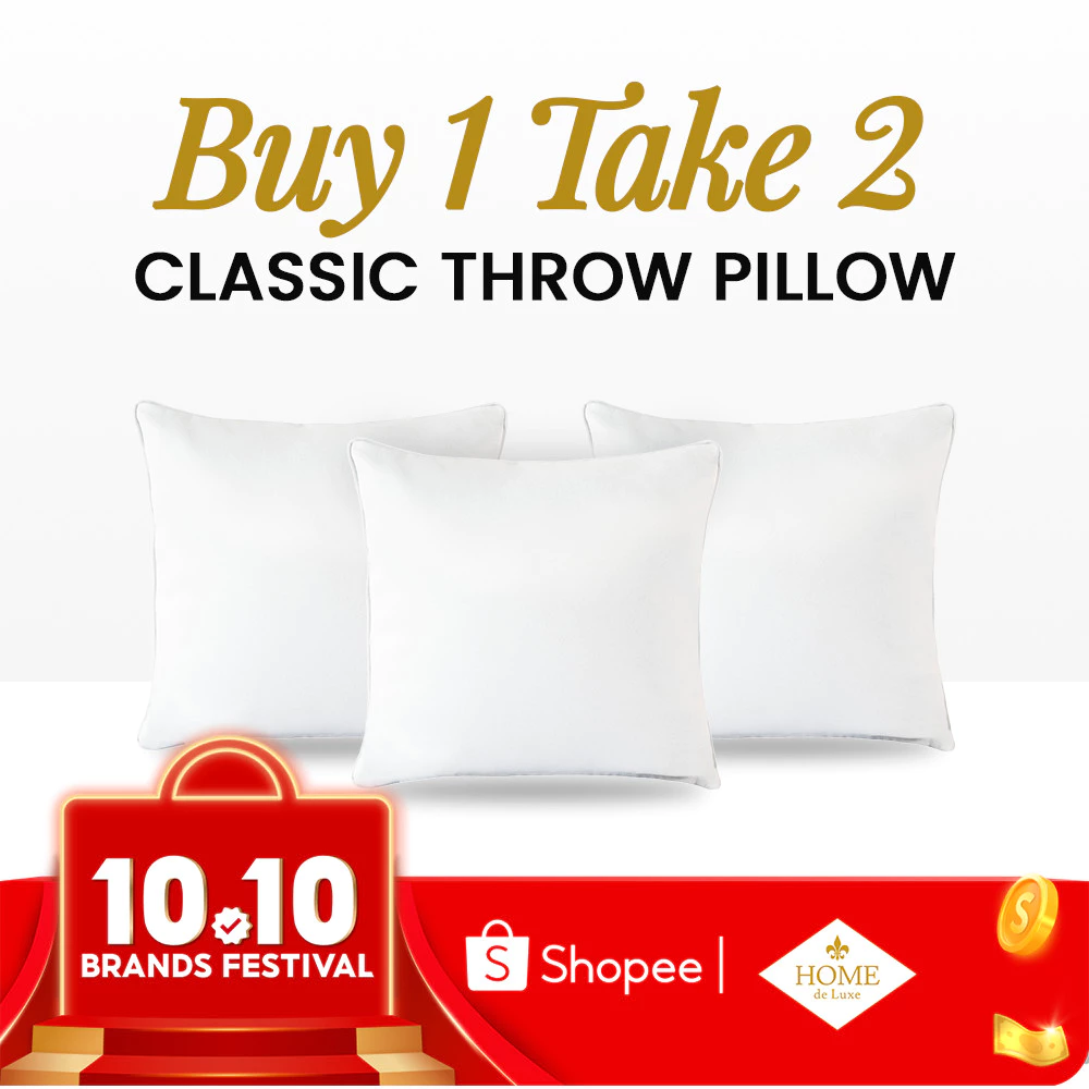 70% OFF [B1T2 Throw Pillow] Buy 1 Take 2 - Korean Fiber Throw Pillow-Home de Luxe Soft & Comfortable(16x16)