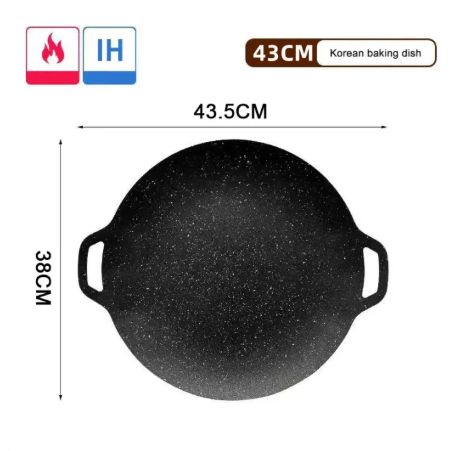 78% OFF CBLUE Grill Pan 43CM Korean Round Non-Stick Barbecue Plate Outdoor Travel Camping Frying Pan Barbecue Accessories