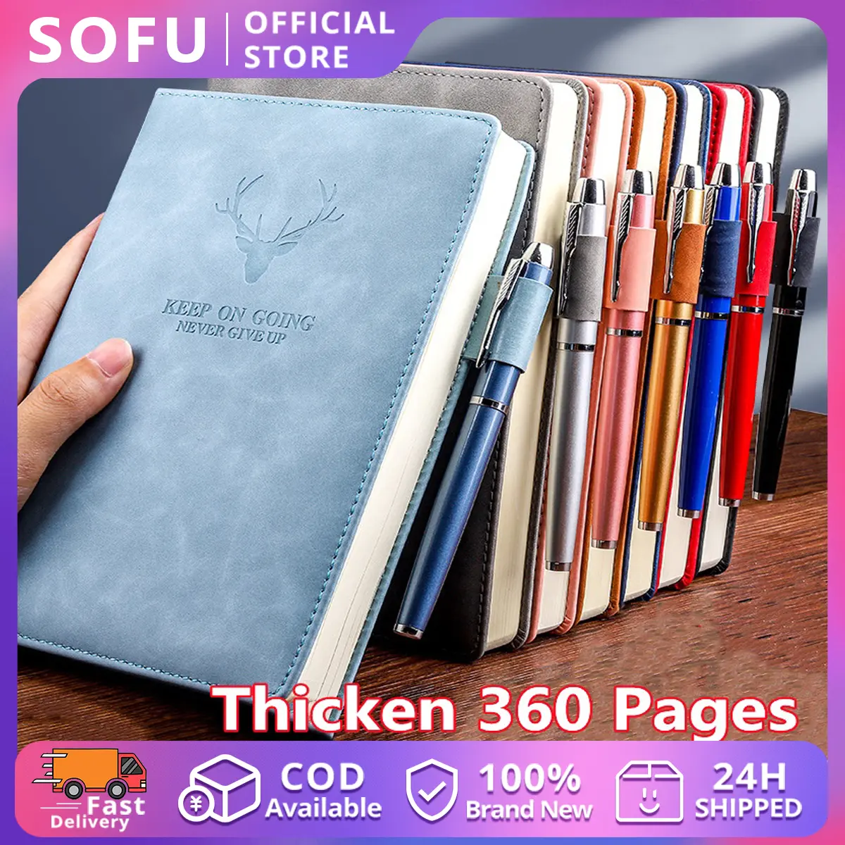 69% OFF 360 Pages A5 Size Notebook For School Supplies Blank Student Leather Thick Notepad Sketch Journal Diary(Pen not Included)