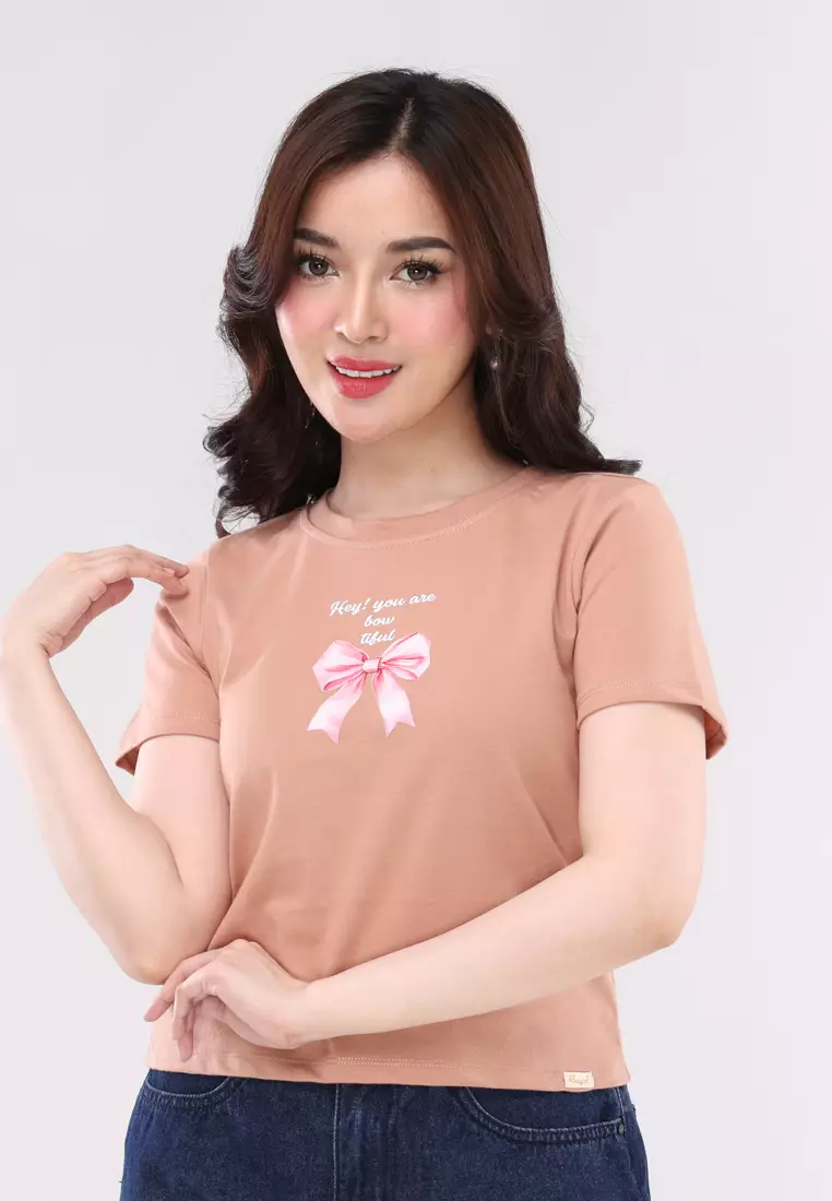 67% OFF Single Jersey Short Sleeves Round Neck Basic Top