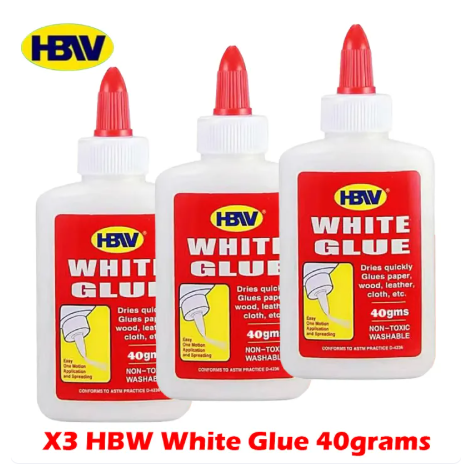 53% OFF 3pcs HBW White Glue 40gms HBW Glue Multipurpose white glue, school supplies JVL