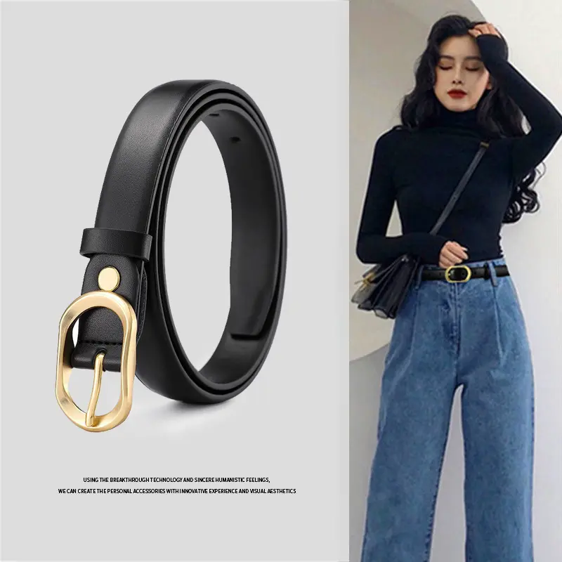70% OFF Gold Buckle Aristocratic Ladies Belt, High-End Soft Pu Leather, Classic Retro Aristocratic Design, Casual Style