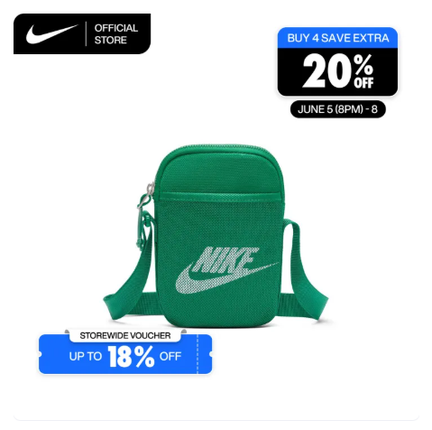 12% OFF Nike Heritage Crossbody Bag (Small, 1L) - Malachite [BA5871-365]