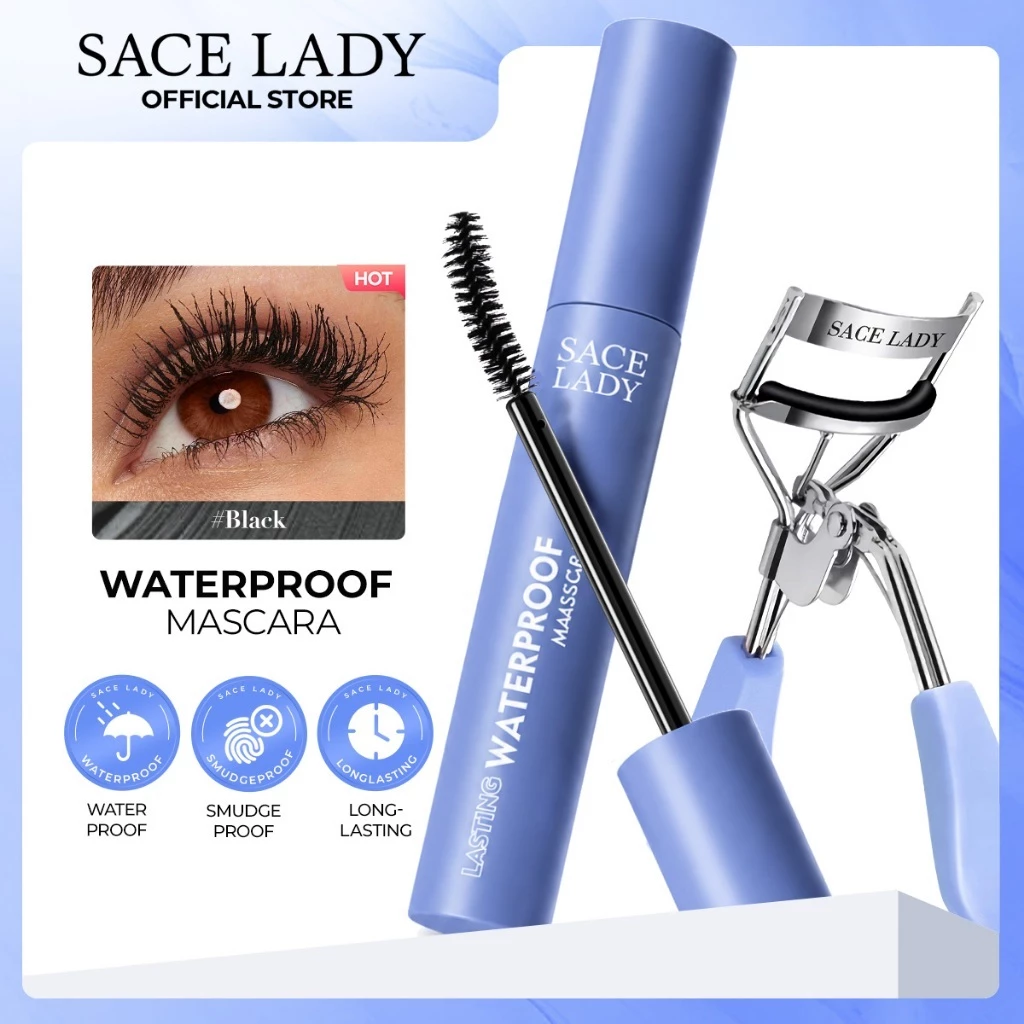 13% OFF SACE LADY Mascara Makeup Set With Eyelash Curler Waterproof Long-lasting Volumizing Mascara Lengthening Curling Long Lashes