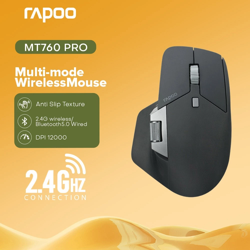 35% OFF Rapoo MT760PRO 7 Adjustable DPI Levels Rechargeable Wireless Ergonomic Multi-Device Mouse