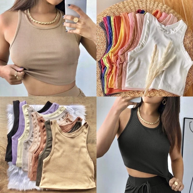 64% OFF Vampire Trendy Crop top Racer Back Tank Top Women Knitted