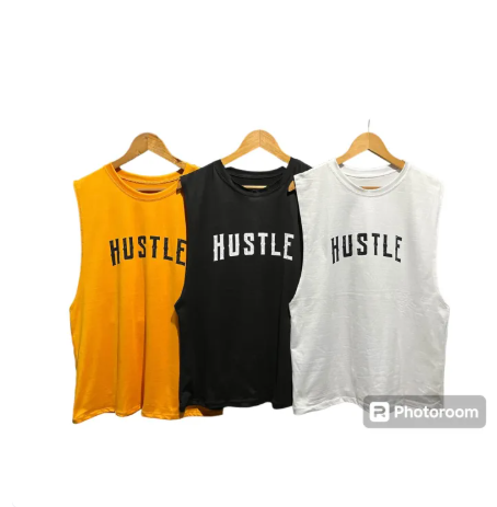 42% OFF Muscle Tee for Men Hustle Fit to Medium,Large,XL. 5+1 Free. Premium Cotton Spandex. Good for Everyday Use. Soft and Comfortable to wear.