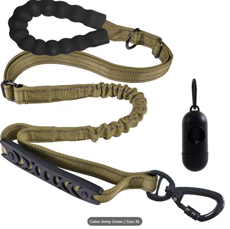 43% OFF Elastic Leash for Medium to Large Dogs, Featuring a Strong Elastic Short Training Handle with a Foam Grip That Prevents Choking During Sudden Pulls, Adjustable Length, And Multifunctional 4-In-1 Design