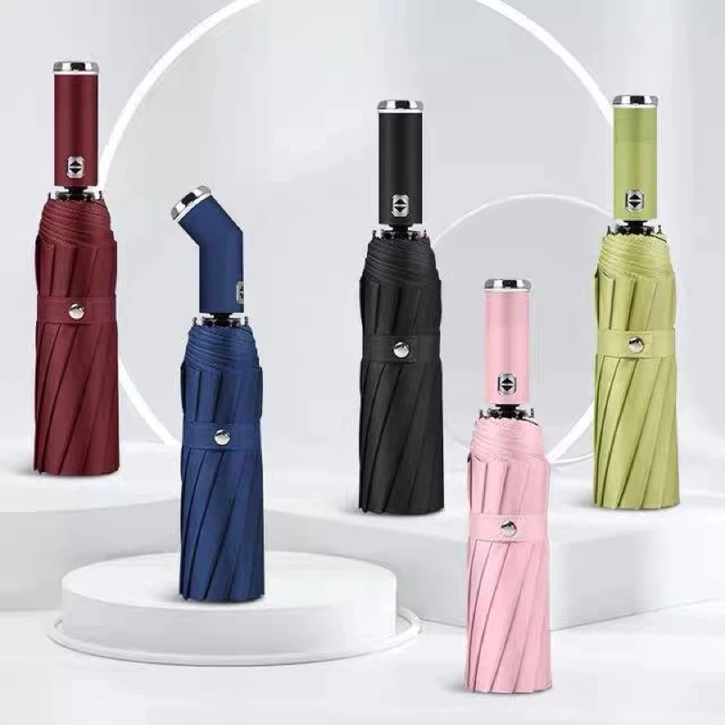 56% OFF 10 ribs Automatic With Flash Light Umbrella Black Coated Umbrella Fashion Umbrella