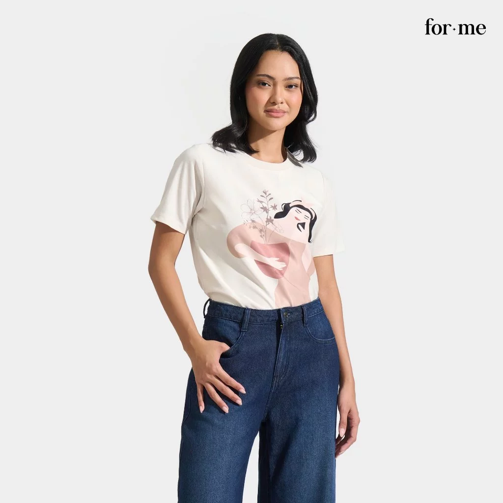 33% OFF ForMe Woman And Floral Hybrid Graphic Tee T-Shirt For Women