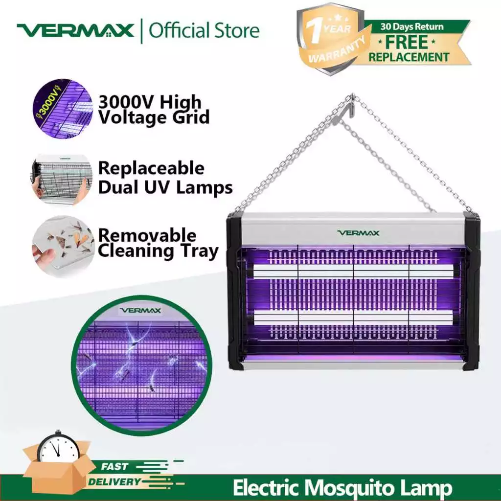 50% OFF Vermax Electric Mosquito Lamp 3000V Powerful Insect Killer Stand & Hang Sensor UV Light Killer Fly