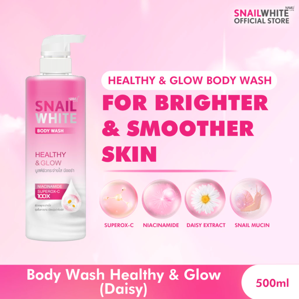 30% OFF SNAILWHITE Body Wash Healthy & Glow Daisy 500ml [Niacinamide, Vitamin C, Snail Mucin]