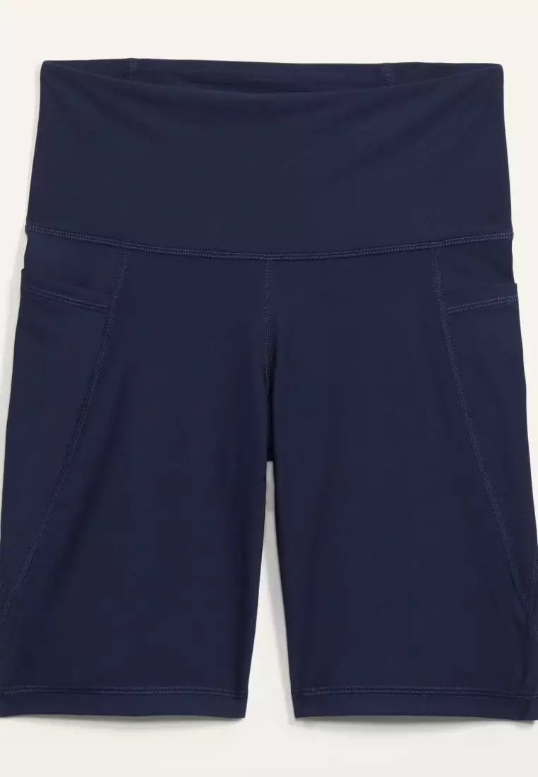 67% OFF High-Waisted PowerSoft Side-Pocket Biker Shorts for Women -- 8-inch inseam