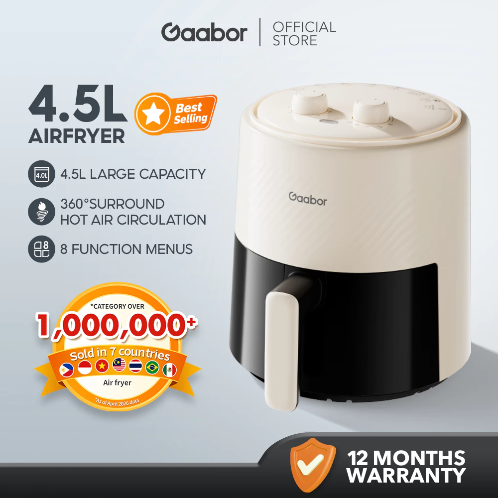 40% OFF 【New】Gaabor Air Fryer Mechanical Dual Knob Control for Baking and Roasting 4.5L Large Capacity
