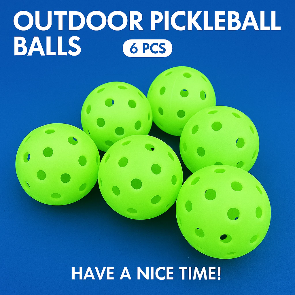 57% OFF 6pcs Pickleball Balls With 40 Holes PP Pickleball Ball Training for Outdoor Courts