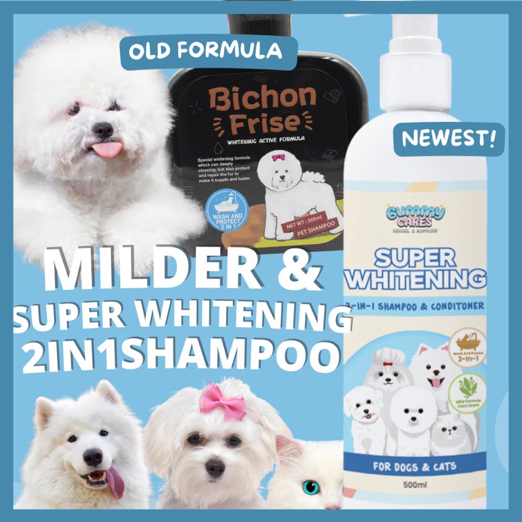 25% OFF Whitening Shampoo & Conditioner BICHON POODLE MALTESE WHITE 500ml GummyCares Pet Shampoo Dog Shampoo