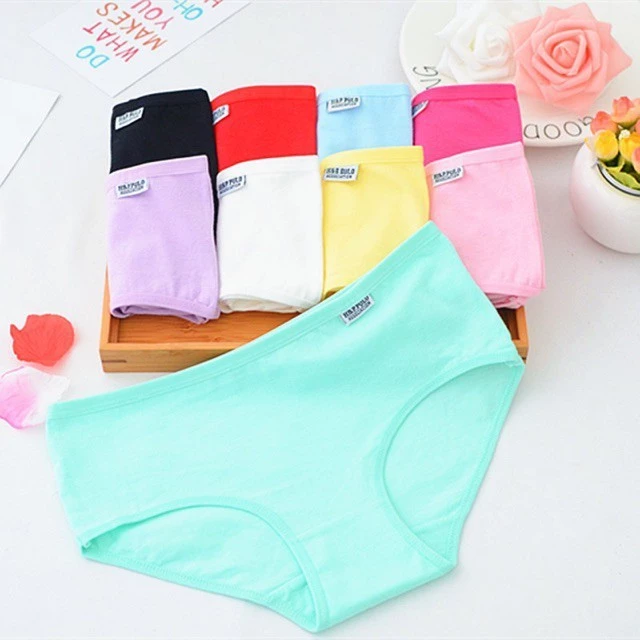 50% OFF American flag 6Pcs women's Plain Underwear Girls panty 12Pcs good quality Hip-covering breathable