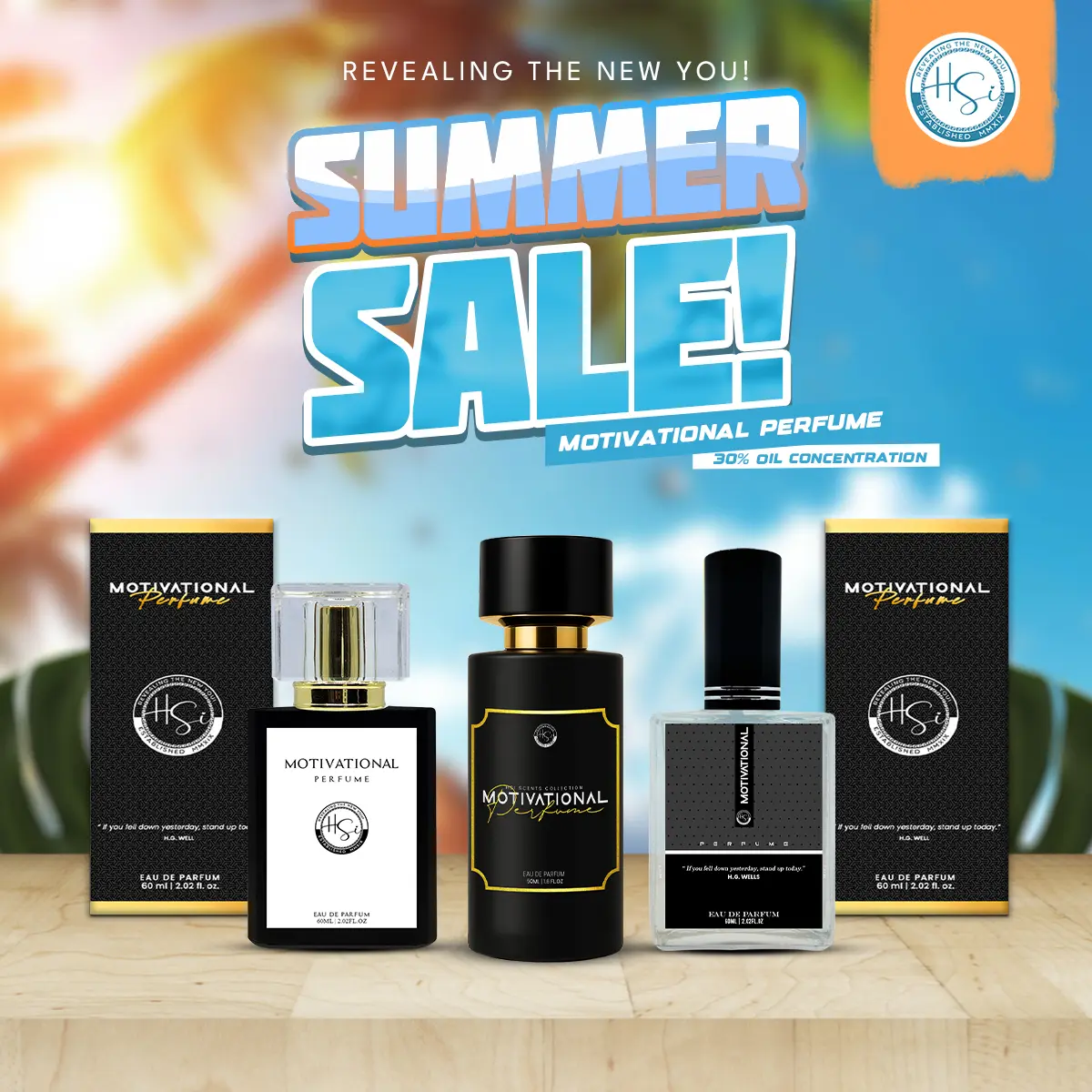 21% OFF HSI Scents Collection Motivational Perfume Crimp Bottle 30% Oil Concentration 60ml for Men Long Lasting Oil Based Fragrance