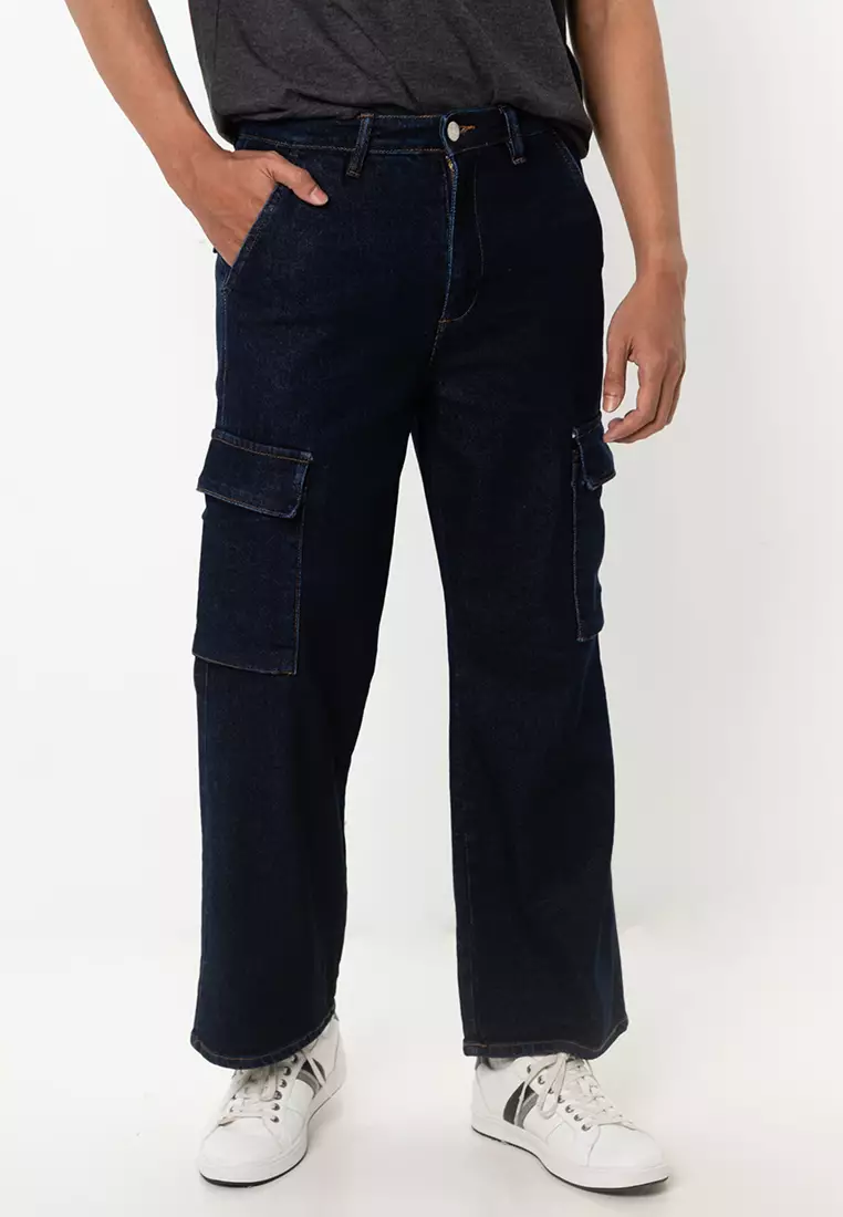 5% OFF Wide Leg Cargo Jeans