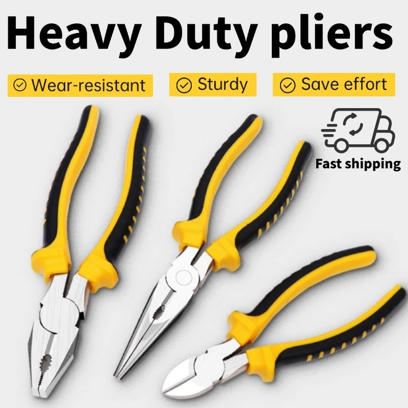 24% OFF 3PCS Set Heavy Duty Pliers Tool Vise 6/8in Long Nose Pliers /Wire pliers /Bevel Pliers