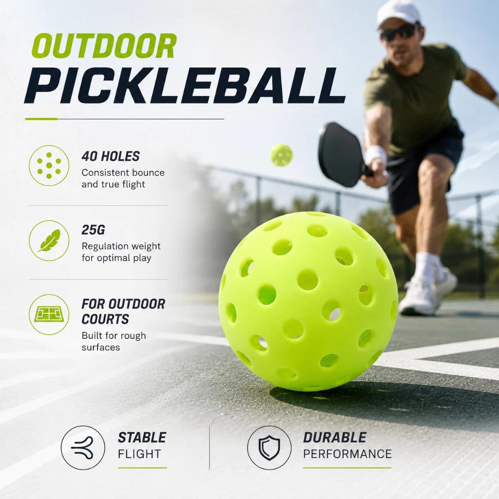 50% OFF JOINFIT Indoor Outdoor Pickleball Balls Paddle Ball 26 40 Holes Pickleball Sport Training Practice TPE Pickleball