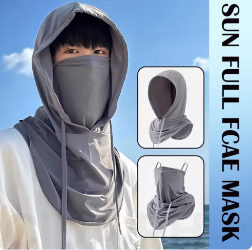 70% OFF Ice Silk Sunscreen Cap UV Resistant Outdoor Full Face Mask Sun Protection Breathability Cooling