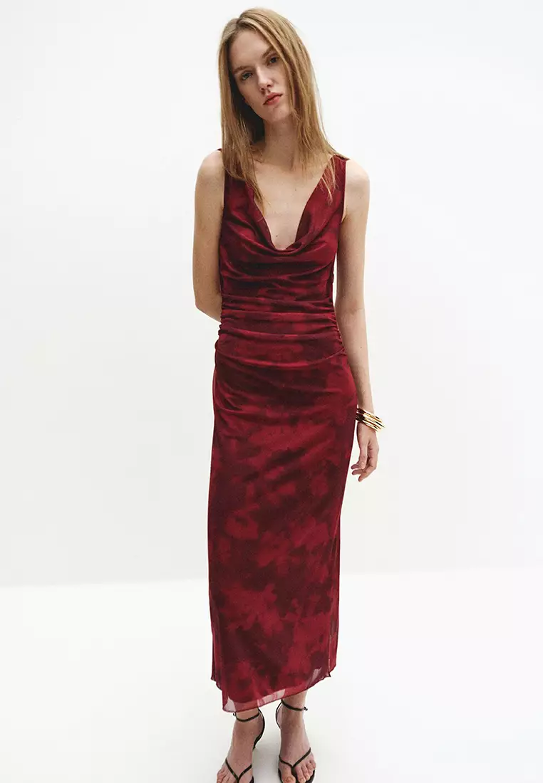 63% OFF Mango Draped Fitted Dress