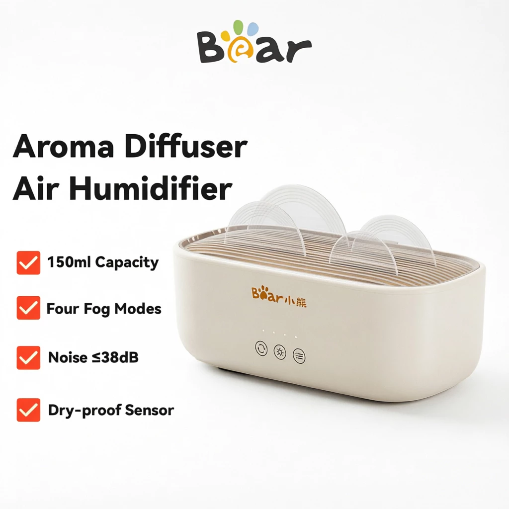 42% OFF Bear Mini Aroma Diffuser Air Humidifier Purifier Mist Fragrance Machine Small Essential Oil Fogger