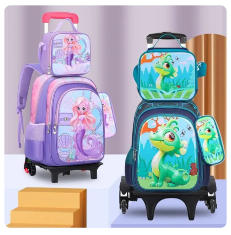 53% OFF LAZANA 3D Character School Trolley Bag 3in1 Set (16inches/14inches) 6Whessls New Design School Bag 1-6#B429