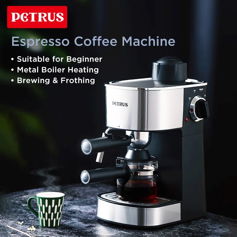 52% OFF Petrus Coffee Machine 51mm Espresso Coffee Maker With Fancy Milk System Milk Bubble Make Black/White