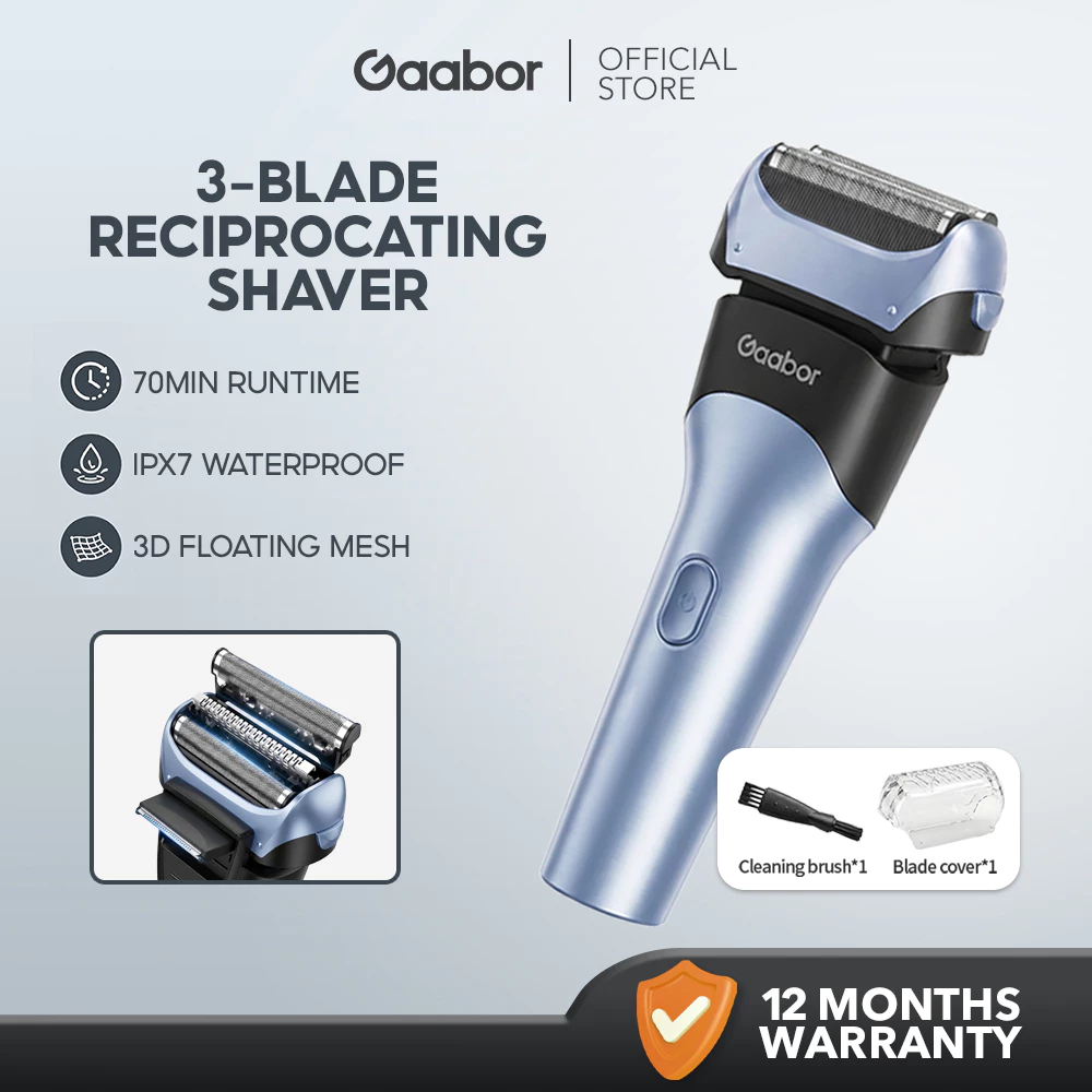 67% OFF【New】Gaabor Electric Shaver High Speed Motor Triple Heads IPX7 Waterproof 70 Mins Long Battery