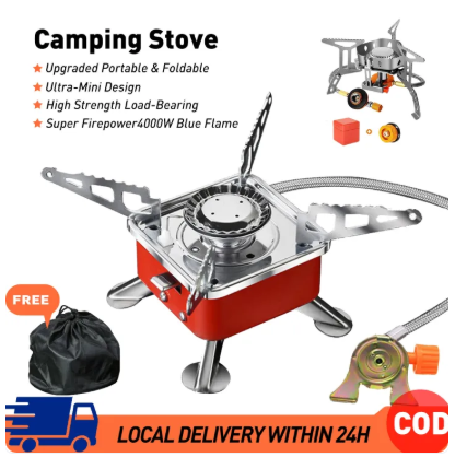 65% OFF High-Performance 4000W Portable Butane Camping Stove with Electronic Ignition and Snap-In Tank Connection