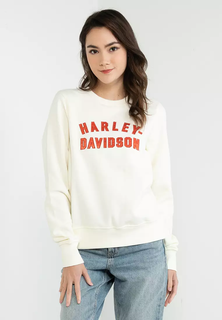 60% OFF Harley Davidson Essence Applique Crewneck Pullover