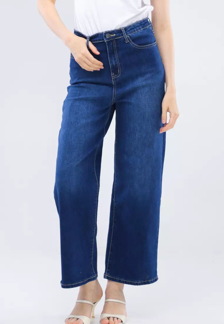 61% OFF Denim Wide Leg Pants Ladies