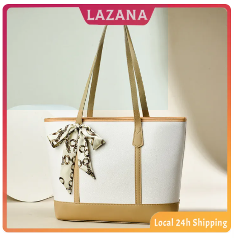 43% OFF LAZANA Fashion Women's Office Shoulder Simple Tote Bag Ribbon High Quality PU Leather #S13019