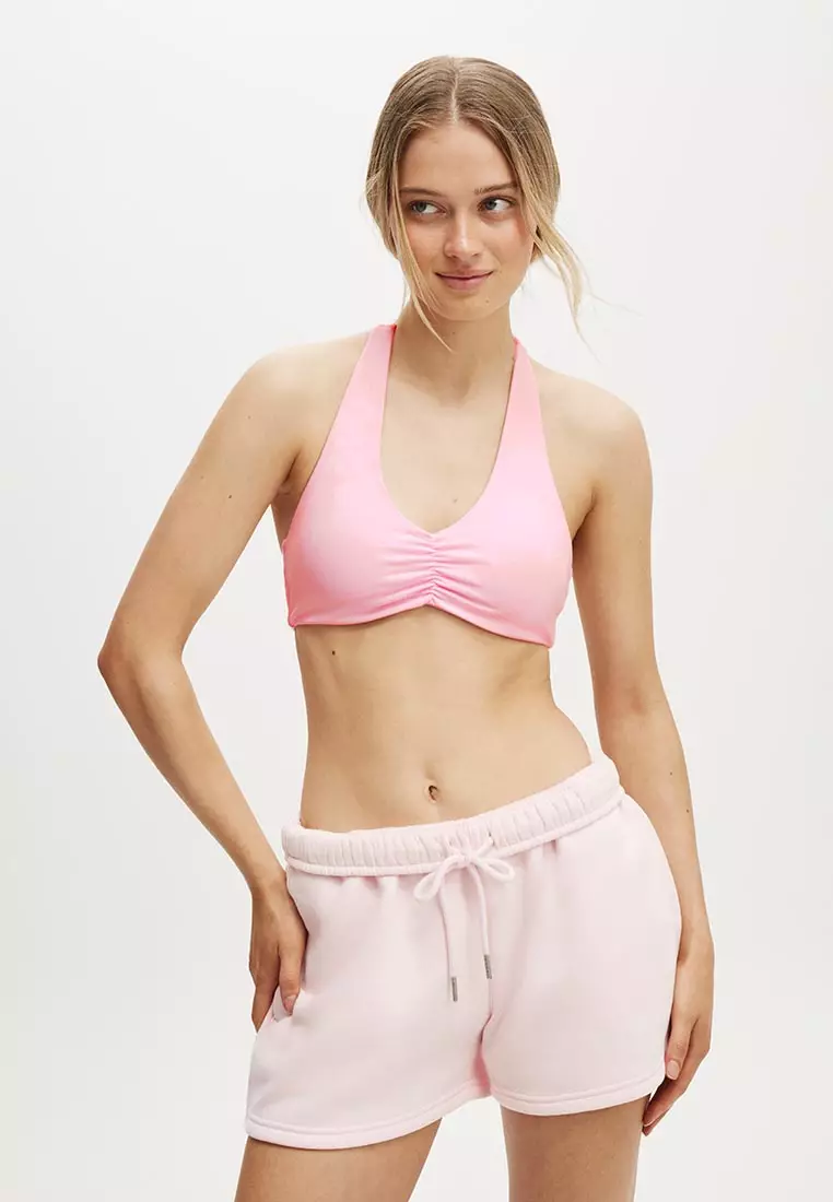 70% OFF Ultra Soft Scrunch Halter Crop Bra